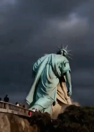 Vídeo com IA mostra Cristo Redentor vencendo Estátua da Liberdade em propaganda do Irã