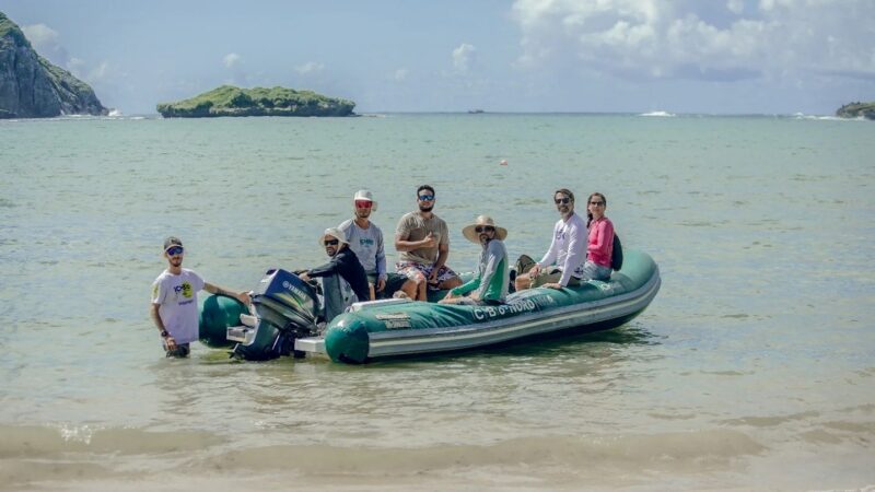 Fernando de Noronha reforça monitoramento de tubarões com receptor acústico na Praia do Sueste