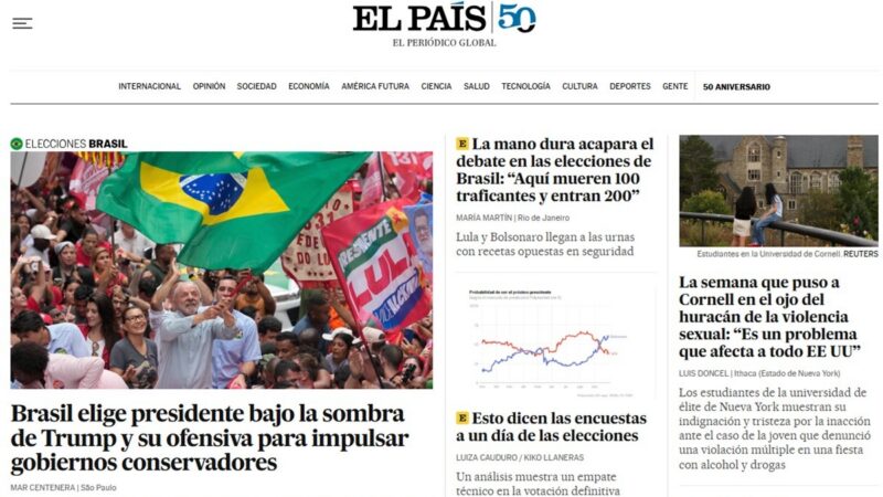 Imprensa internacional destaca polarização e impacto global das eleições brasileiras