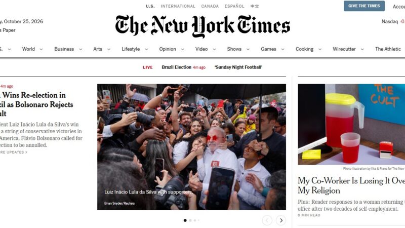 Mundo destaca vitória histórica de Lula e repercute polarização das eleições no Brasil